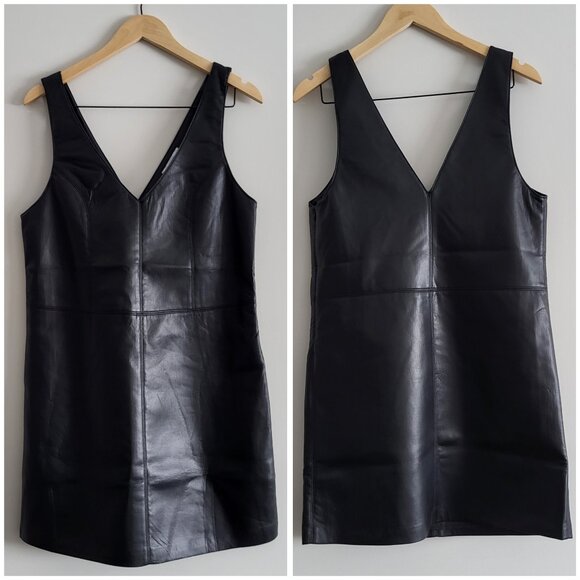 Ricki's Black Faux Leather Pinafore Dress Size Small - Picture 6 of 9